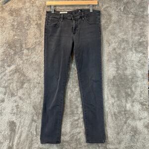 AG Adriano Goldschmied The Legging Ankle Super Skinny Faded Black Jeans 30 30R